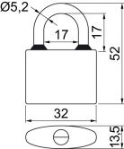 Visac� z�mek OVAL 32MM SU4