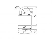 Visac� z�mek OVAL 45MM SUN120