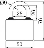 Visac� z�mek OVAL 52MM