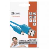 E- kabel USB 2.0 A/M-MICRO B/M 1m modr�