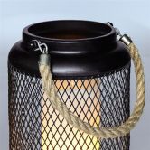 SO- lucerna kovov� s LED sv��kou �ern� 20cm