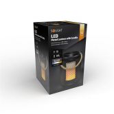 SO- lucerna kovov� s LED sv��kou �ern� 20cm